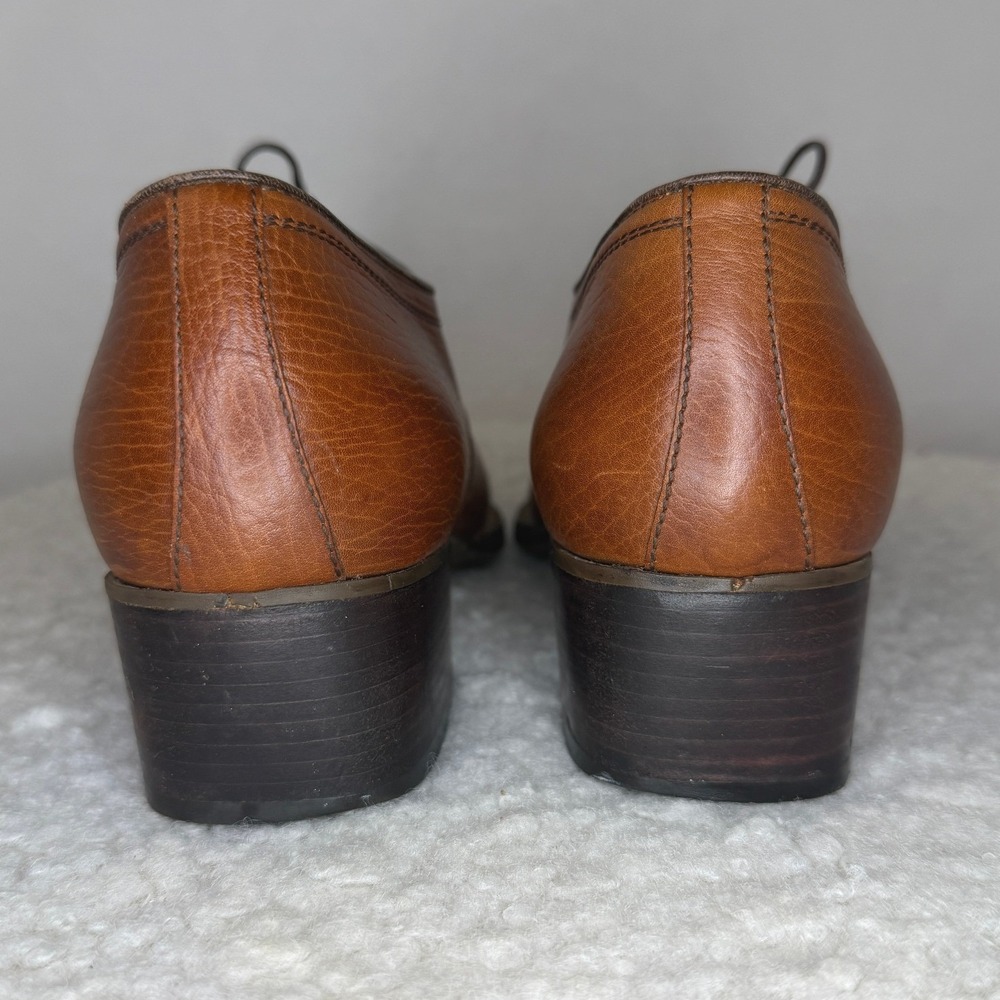 Vintage Italian Leather Womans Oxford Shoes Derby Tassel Academia Equestrian 6.5 - Picture 10 of 16